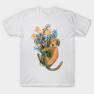 Dog and Flowers T-Shirt